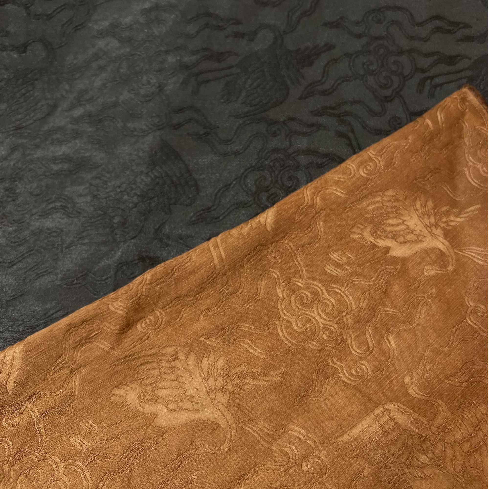 新 香云纱面料真丝提花（唯品布行）一经裁剪不支持退换