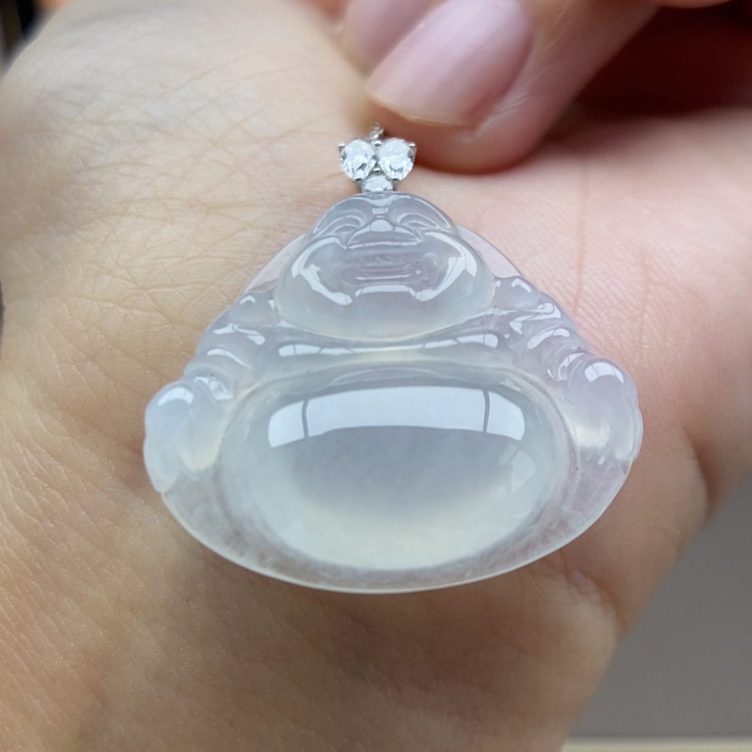 翡翠18K金镶嵌颈饰吊坠13