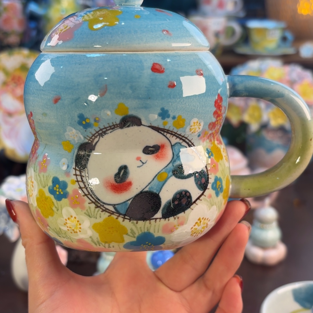 景德镇手绘高温釉下彩陶瓷茶具