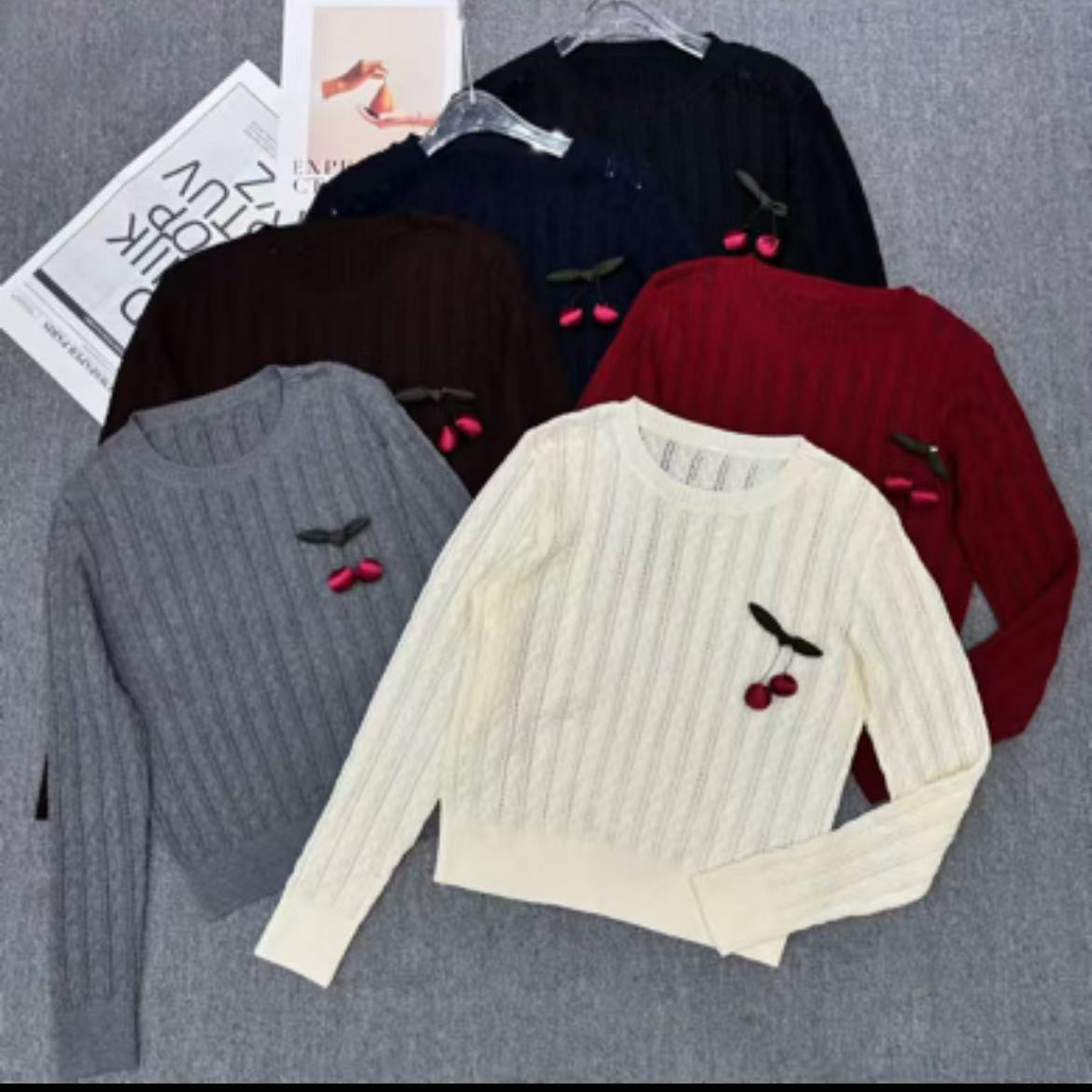 299072针织上衣套头长袖