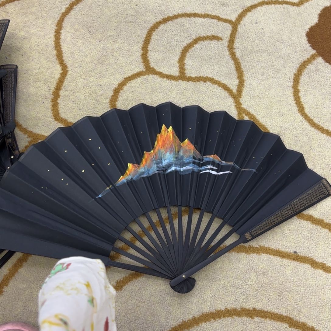 国画刘鲁樵扇子作品童