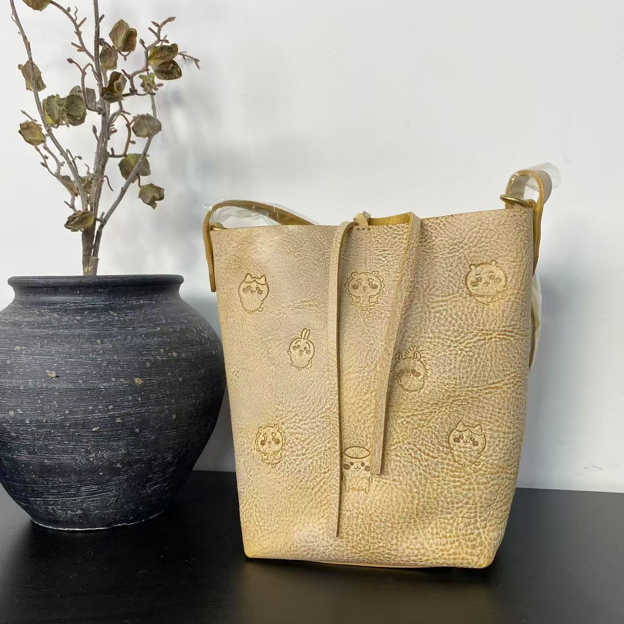 原创手工DIY原创设计治愈系个性女包 泽肉水桶-柠檬黄吉伊卡哇