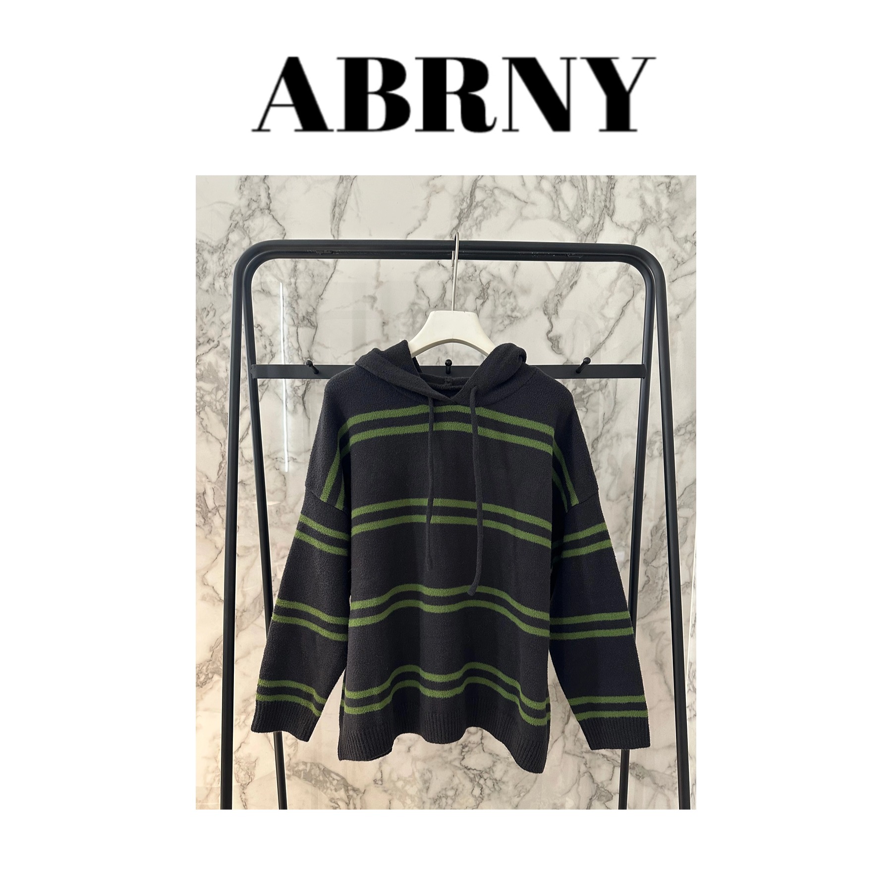 许小黑【条纹日记】新款条纹长袖圆领针织毛衣MY24-6097