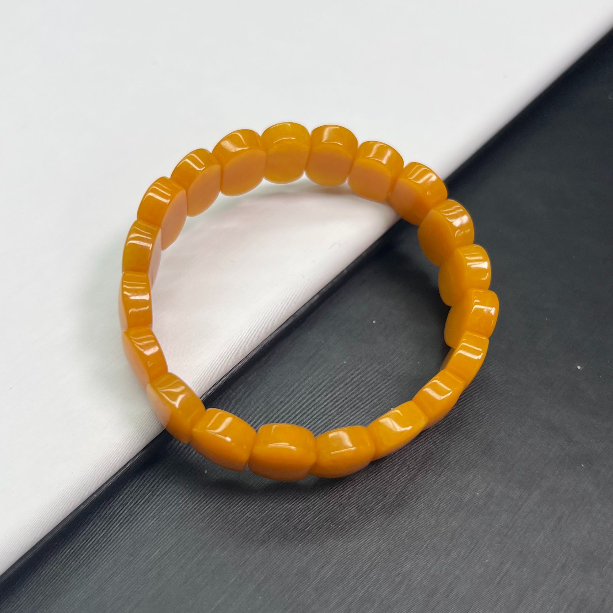 A359豆黄单圈14mm手串百搭