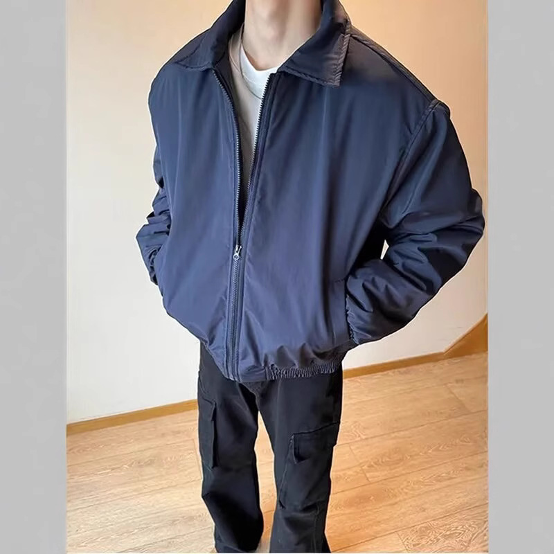 男生显壮宽肩棉衣基础款加厚保暖外套加棉夹克衫cleanfit百搭棉服