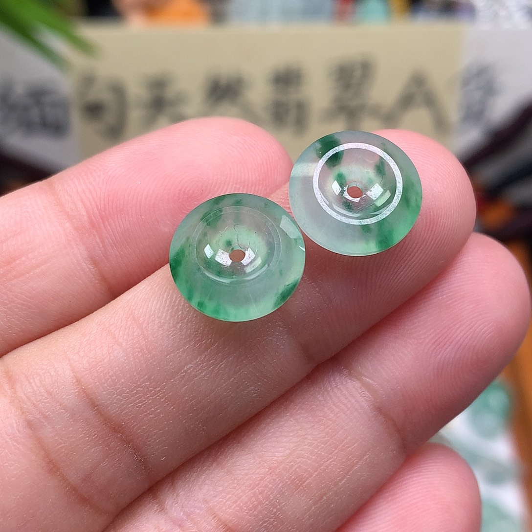 翡翠散珠缅甸天然A货翡翠冰种平安扣