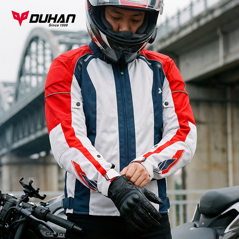 duhan/杜汉摩托车骑行服四季通用防风防泼水防摔护胸赛车服