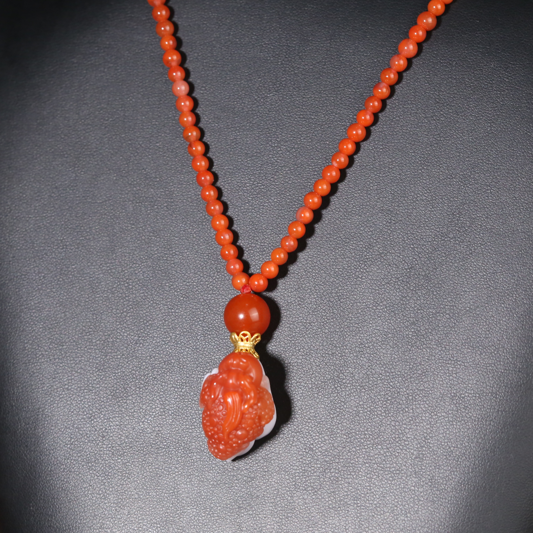 南红玛瑙念珠及金蟾吊坠【文物宝库】AAJXD2507298014