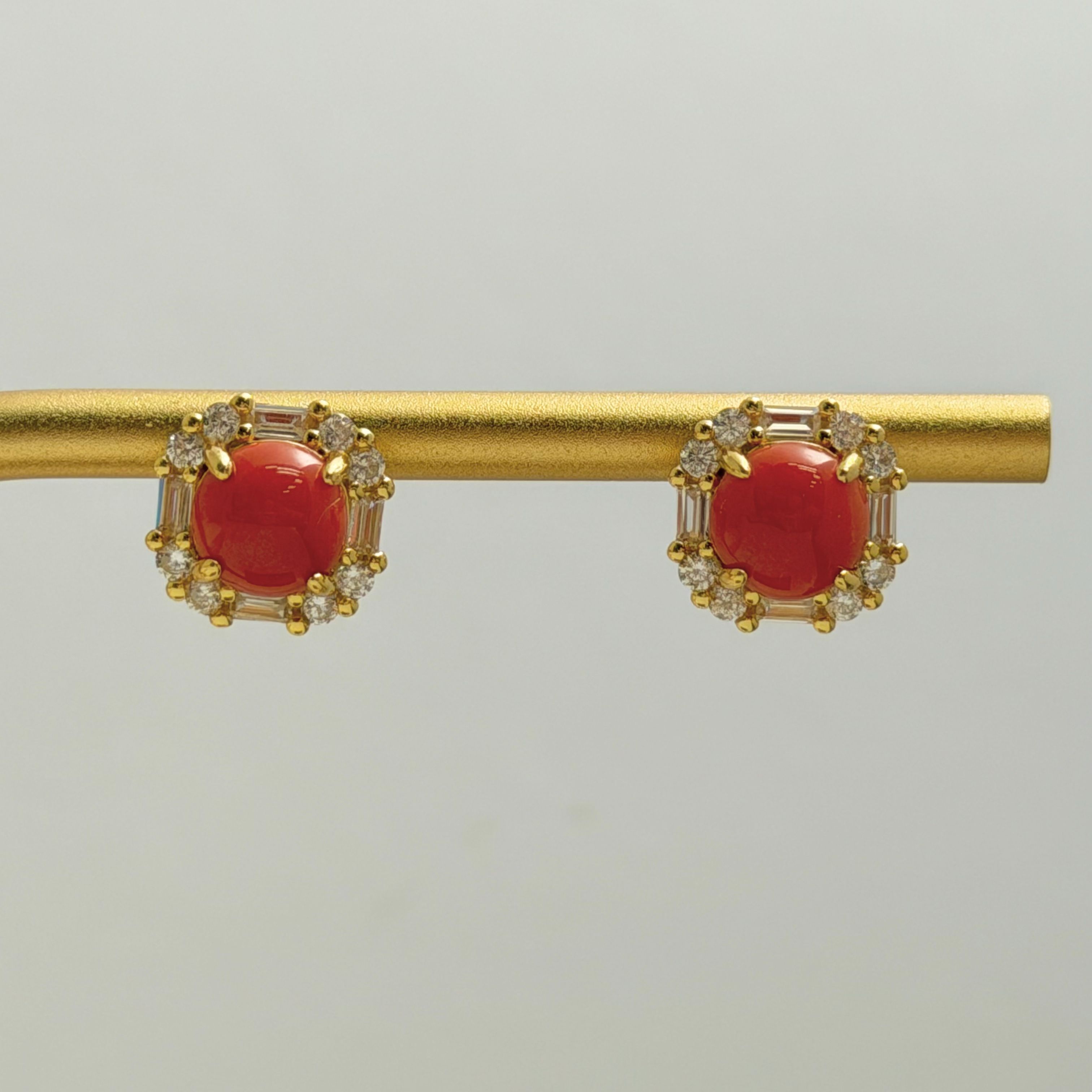 宝岛QL珊瑚 天然珊瑚 多样性 红珊瑚圆形耳饰/29001386