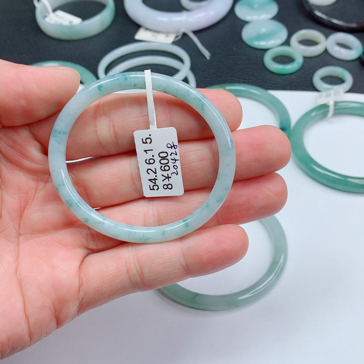 翡翠未镶嵌手镯54-55叮当贵妃