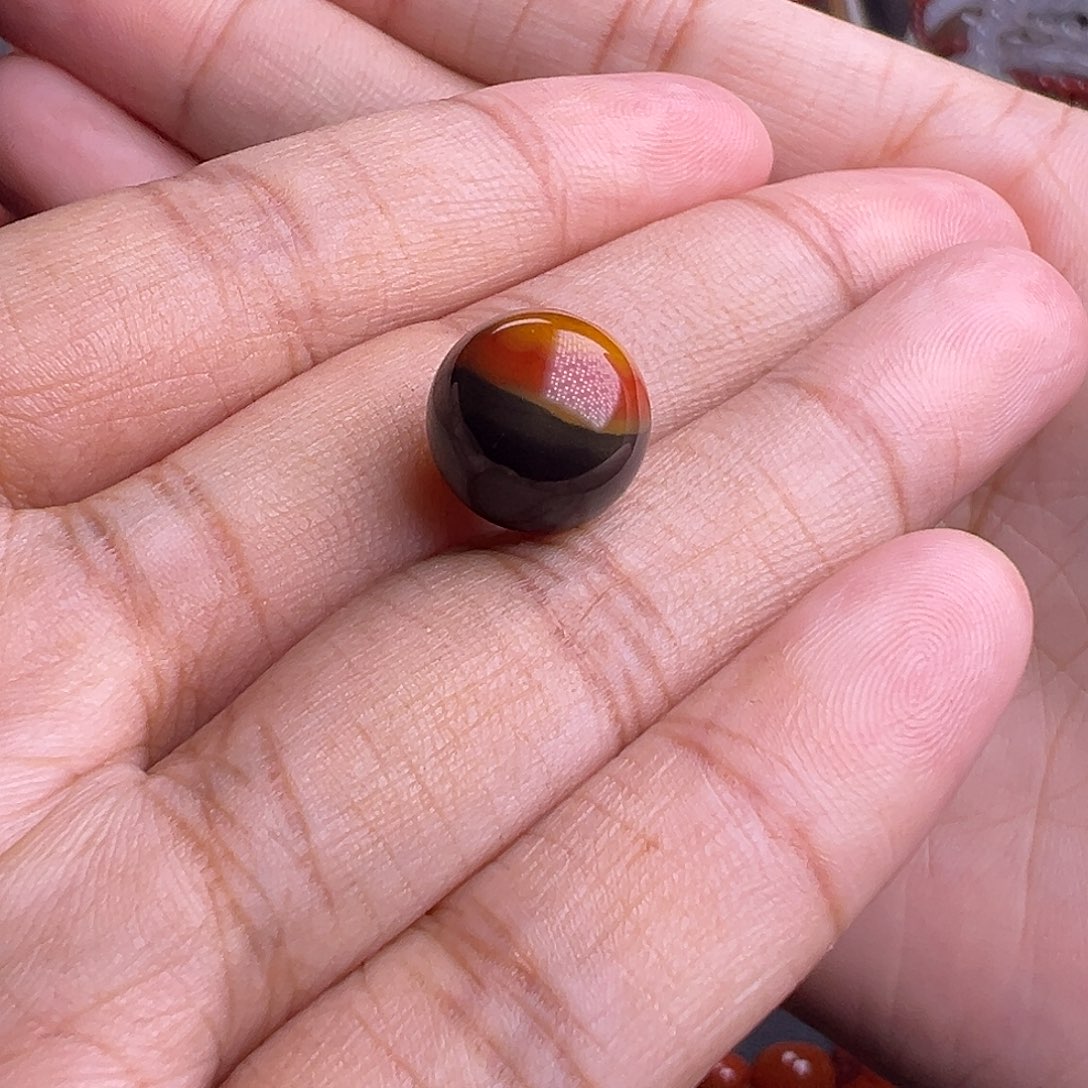 未镶嵌南红玛瑙珠宝奇石原矿包浆圆珠11.6mm