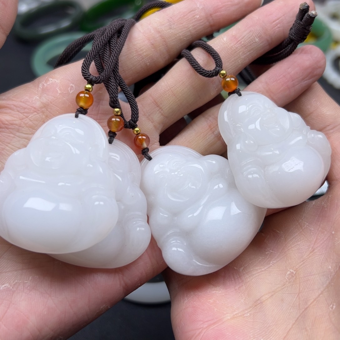 石英质玉颈饰未镶嵌金丝玉佛公多样性拍一发一