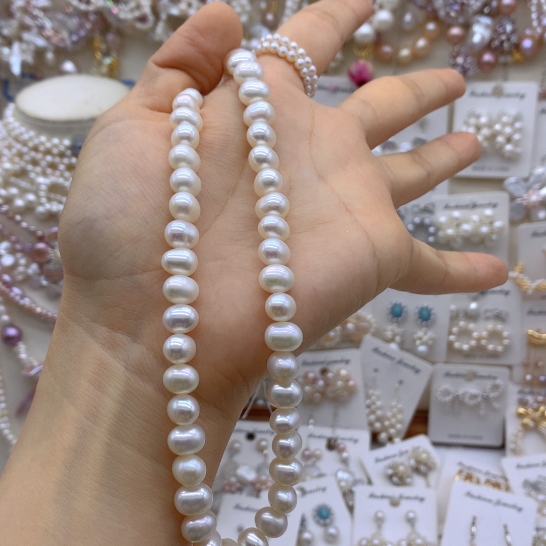 0***交合金淡水珍珠项链耳饰