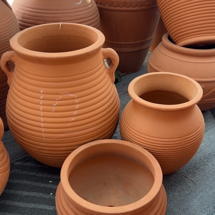 红陶高温三个红陶陶盆