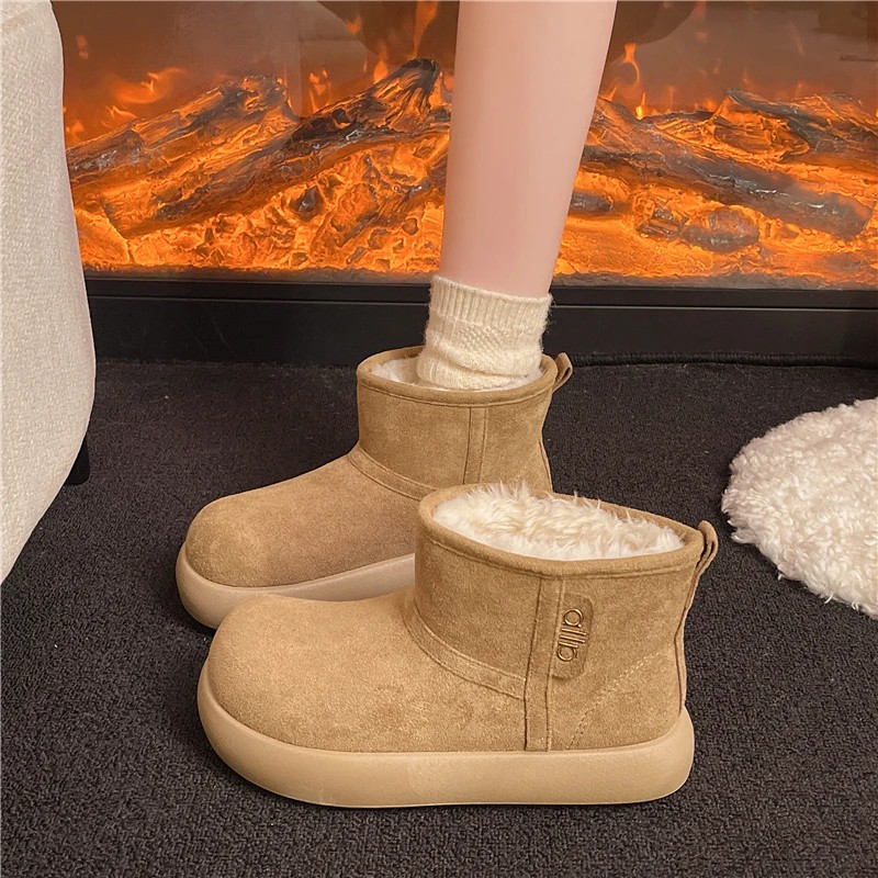 2025新款女面包棉鞋时尚冬季中筒百搭防水防滑时尚雪地靴加厚H7