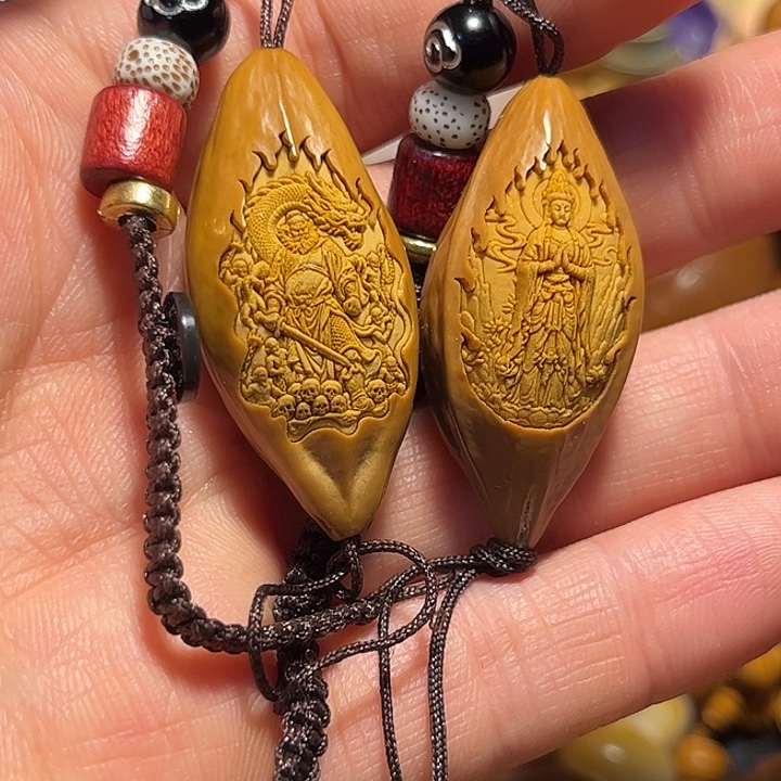 手串/手链橄榄核浮雕一对