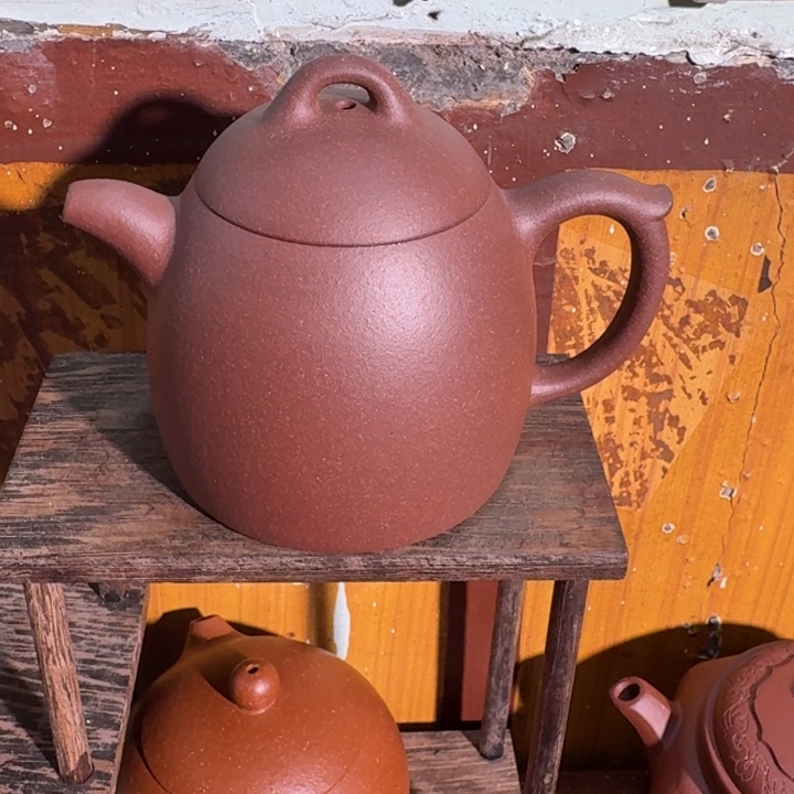 紫砂茶壶紫泥秦权200cc