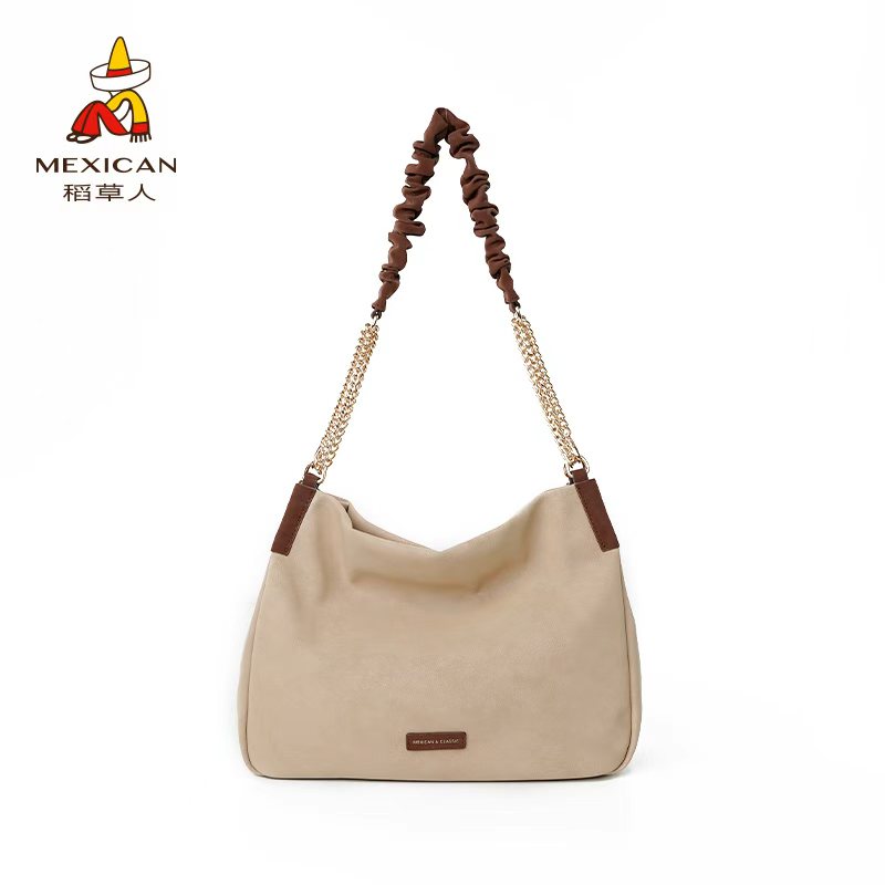 稻草人25秋冬新款暗袋单根气质通勤链条单肩包斜挎包