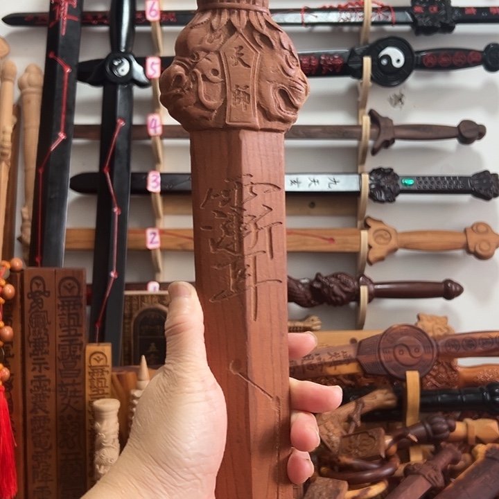 道***桃木40厘米有鞘款桃木剑3支