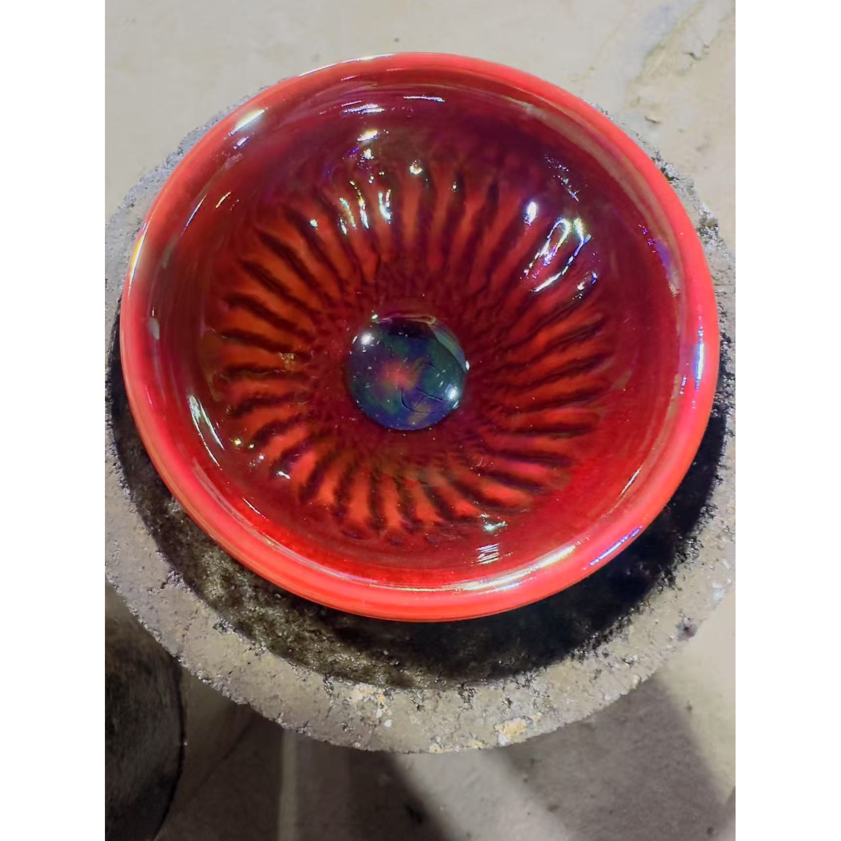 高端建盏 七彩牛血国尊红 束口