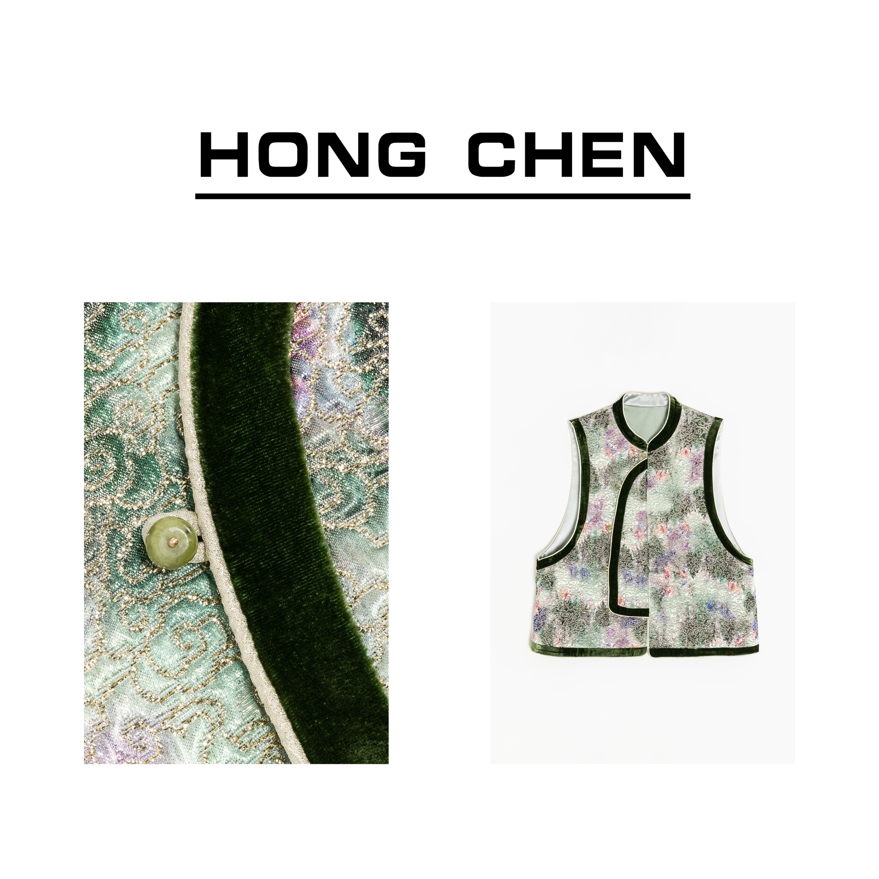 【虹辰·绿野仙踪】高端金丝线真丝绒马夹高级感气质新中国风-HC933