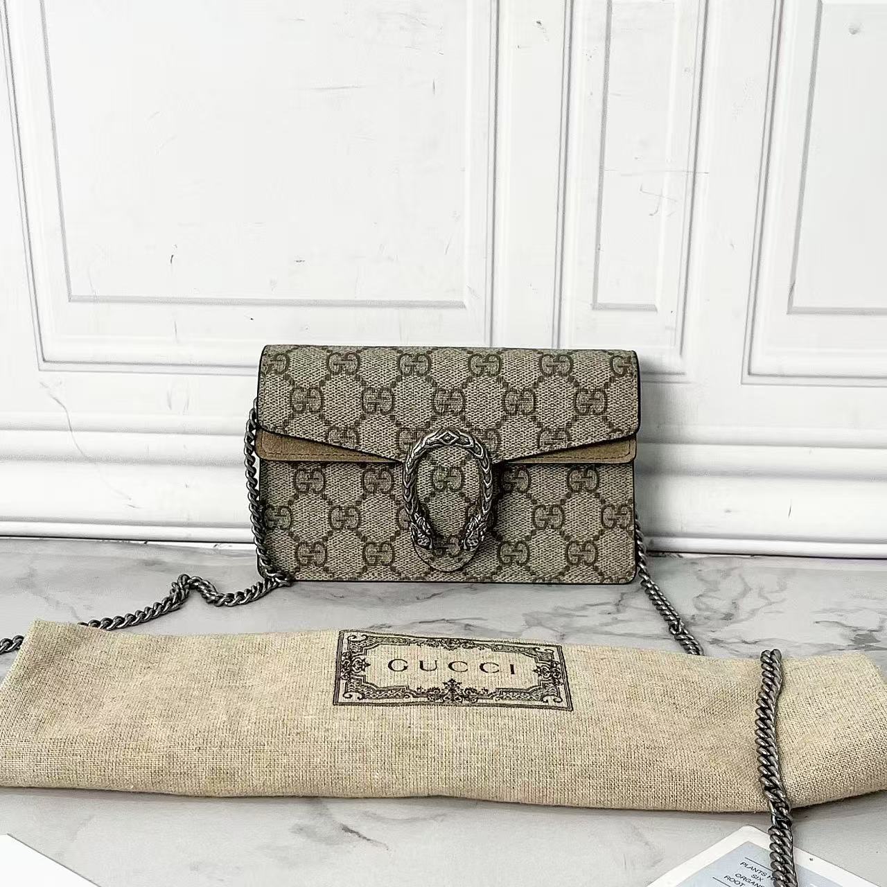 95新 GUCCI/古驰 Cucci/古驰老花mini酒神斜挎包