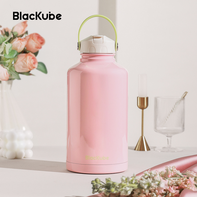 BLACKUBE大容量保温杯高颜值吸管杯不锈钢保温壶女士保冷杯子水杯