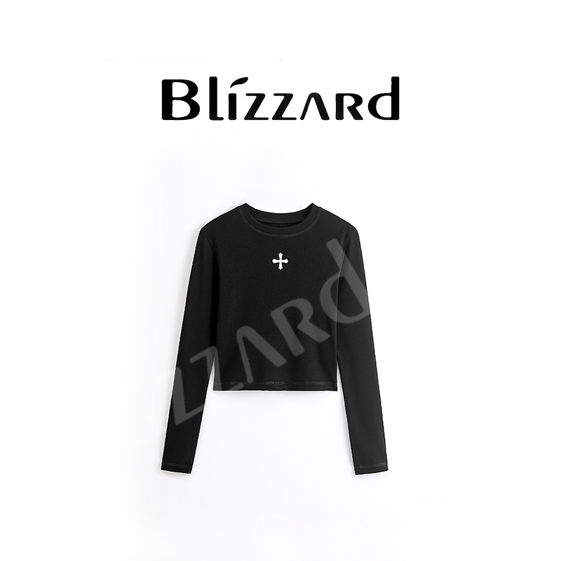 暴雪【黑美人】“卡戴珊辣妹”修身显瘦弹力天丝羊毛长袖T恤女2025秋