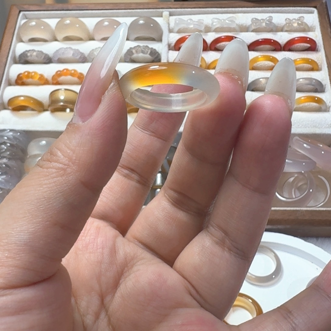 合金戒指玛瑙/玉髓184港18