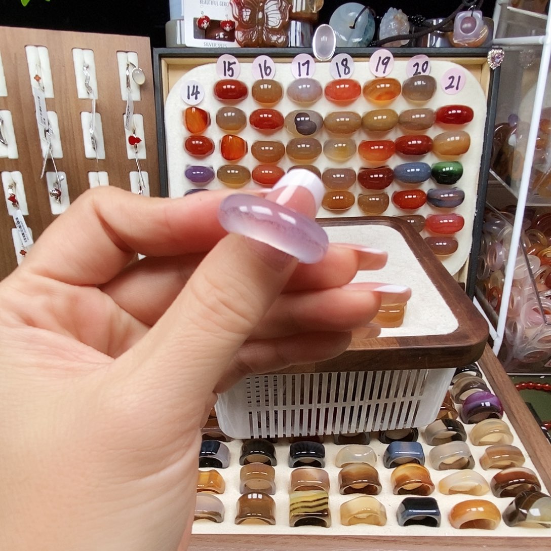 梨****玛瑙/玉髓合金戒指