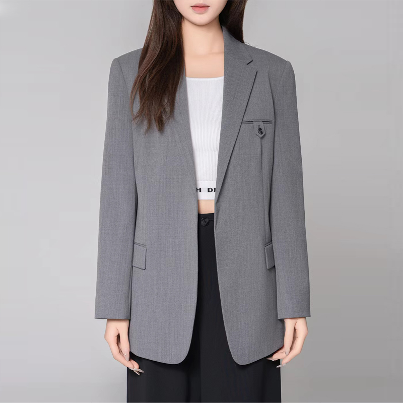 {专柜}商场同款2025早春新款专柜宽松男友风羊毛西装外套5400604