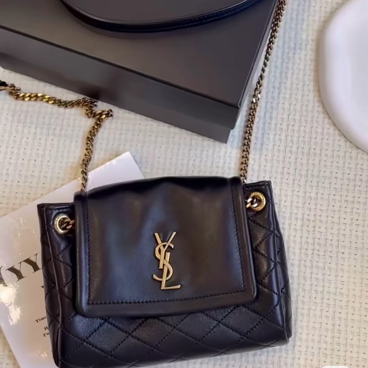 99新 YSL/圣罗兰 YSL 黑金mini洛丽塔 lolita