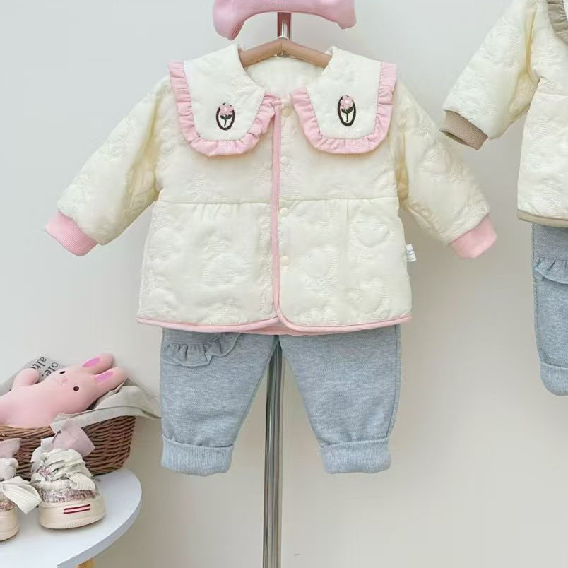 叮当乐园开衫分体秋冬套装夹棉韩系棉服套装