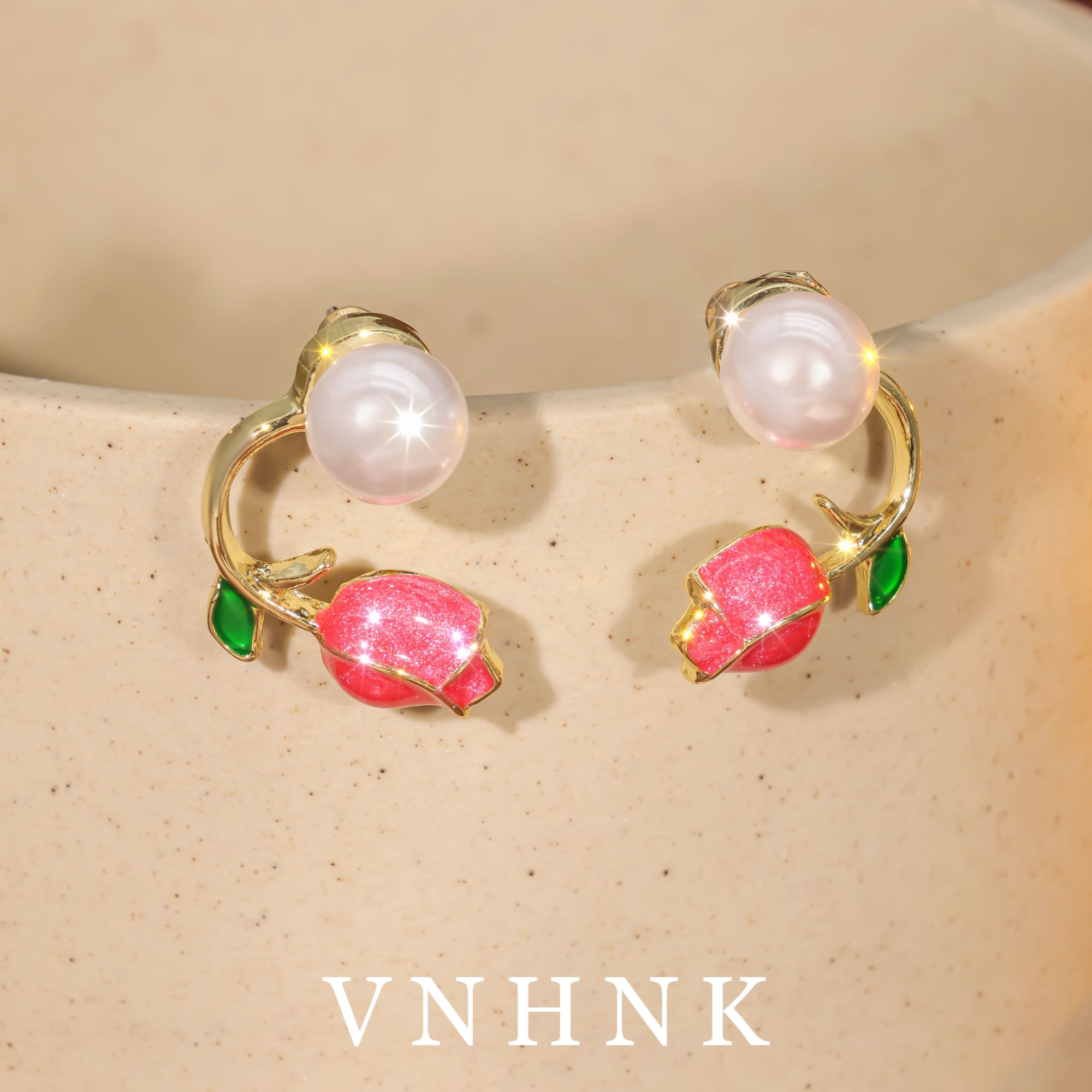 铜合金仿珍珠耳饰 美可儿   D140  金色气质耳环