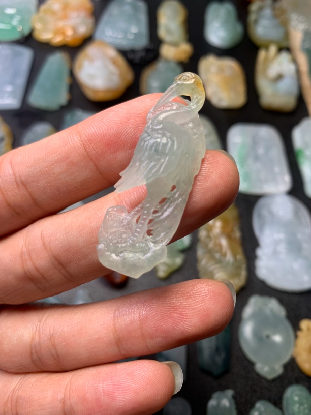 缅甸a货翡翠小鹤