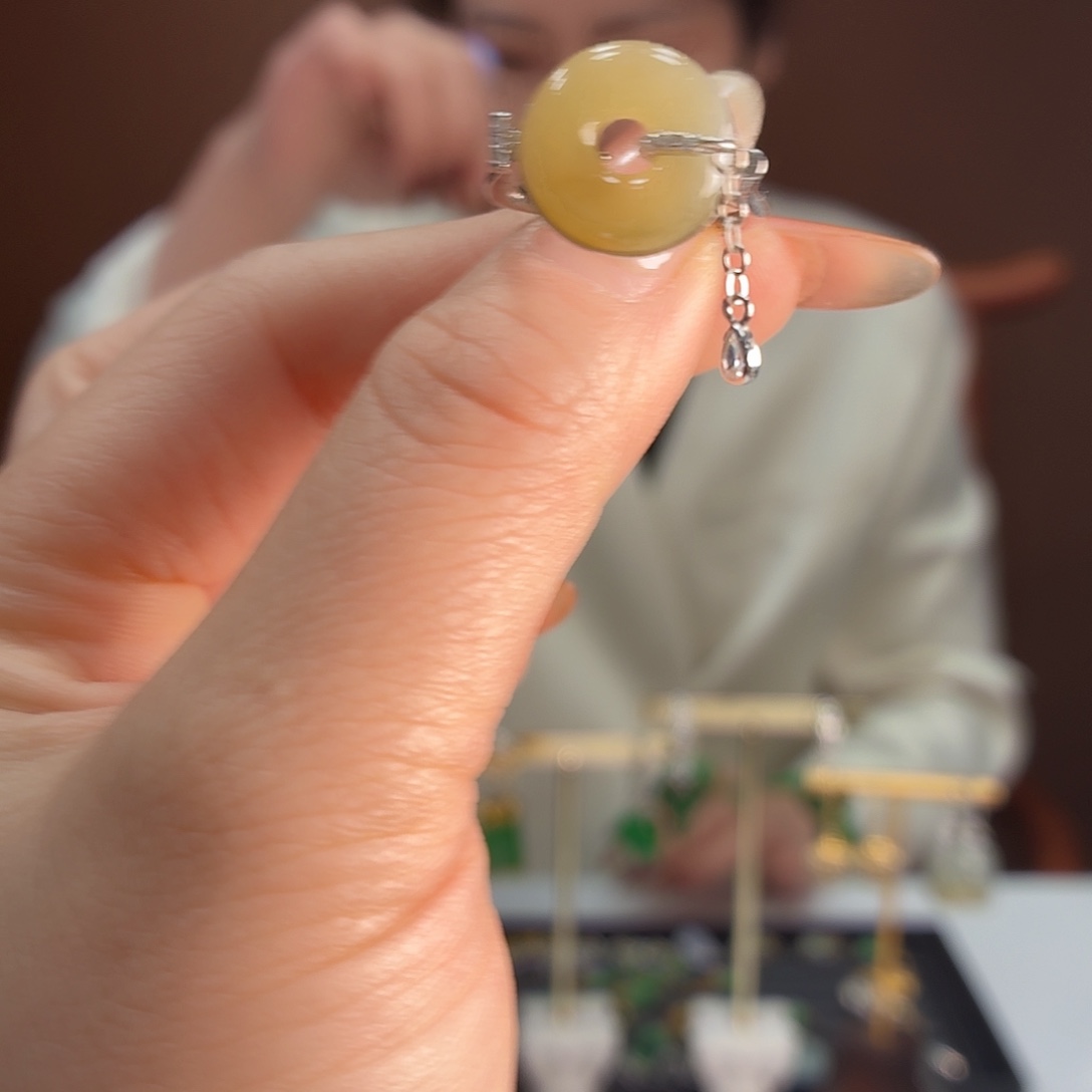 翡翠银S925镶嵌戒指