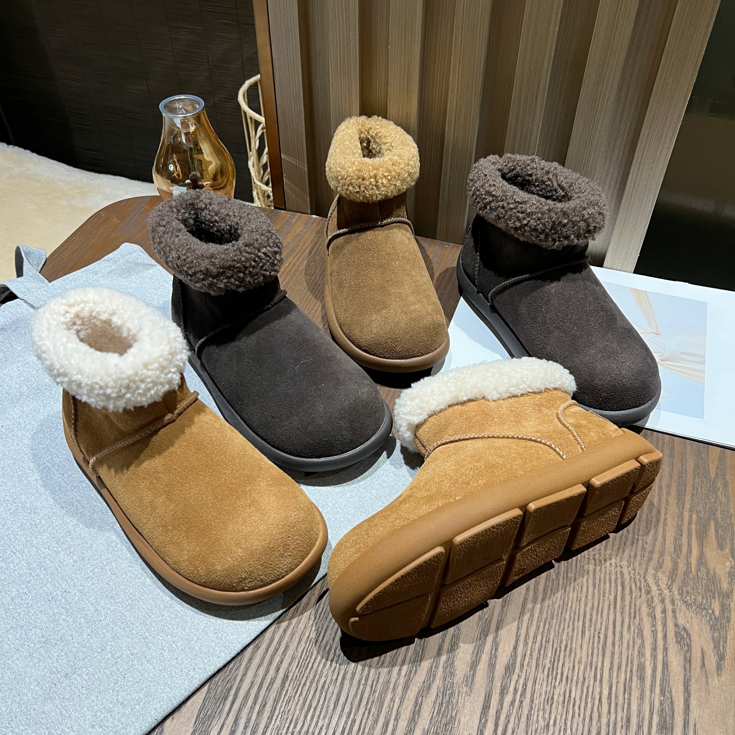 2025冬【厚底卷毛大土豆】冬季卷毛筒真皮保暖经典土豆雪地靴