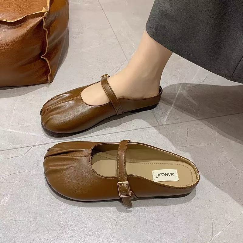 秋休闲款法式拖鞋女新款配裙子包头拖鞋8933