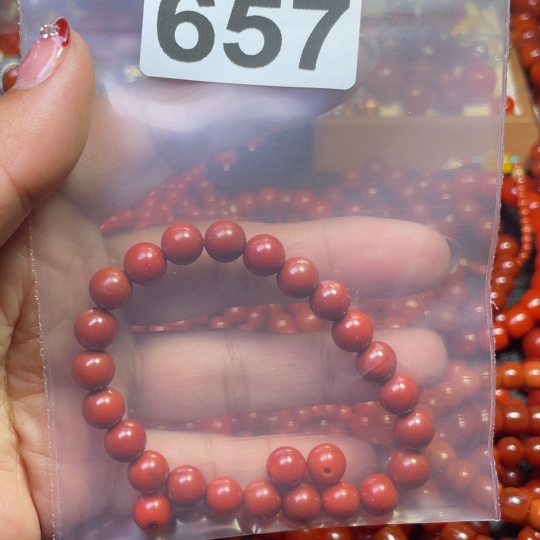南红玛瑙手链未镶嵌朱****