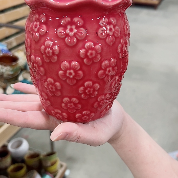 有孔.凑满10元发货多肉陶瓷花盆！