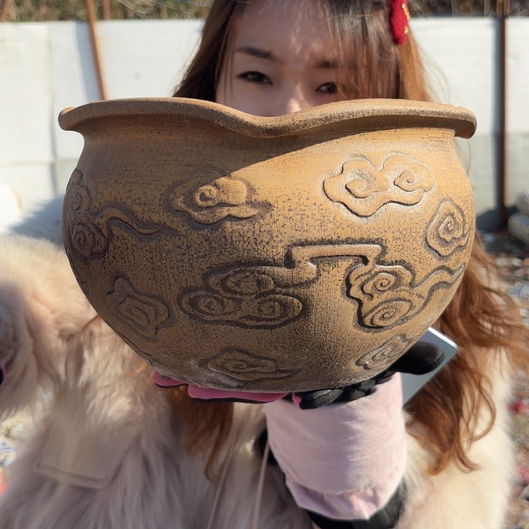 口径25高18一个柴烧祥云