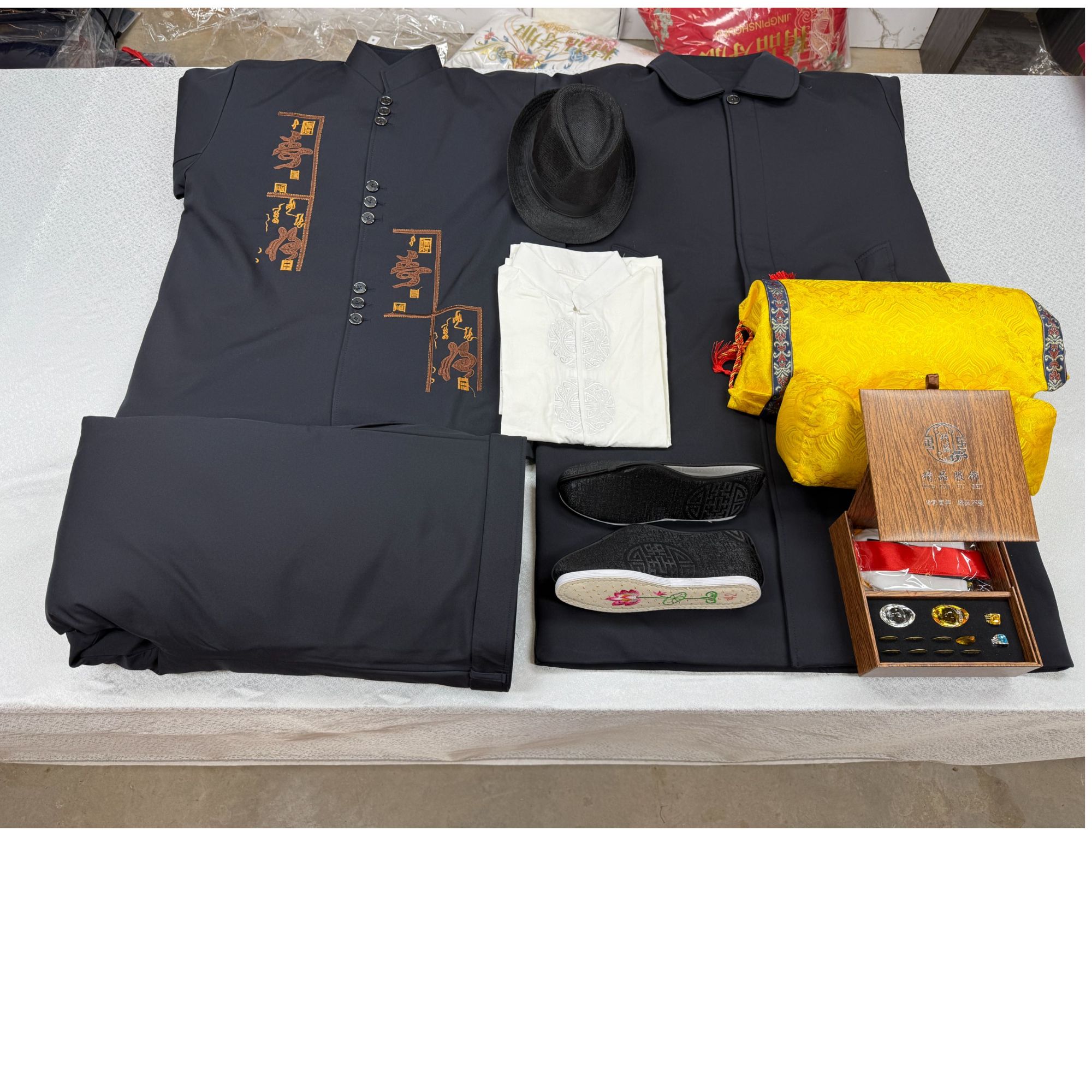 男款新中式立领百年中山装全套