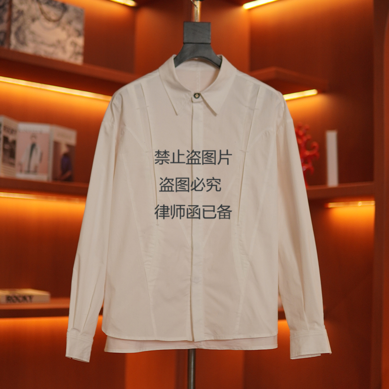 CS3562//2025SS原创设计外套拼接不规则叠层衬衫（雪儿）