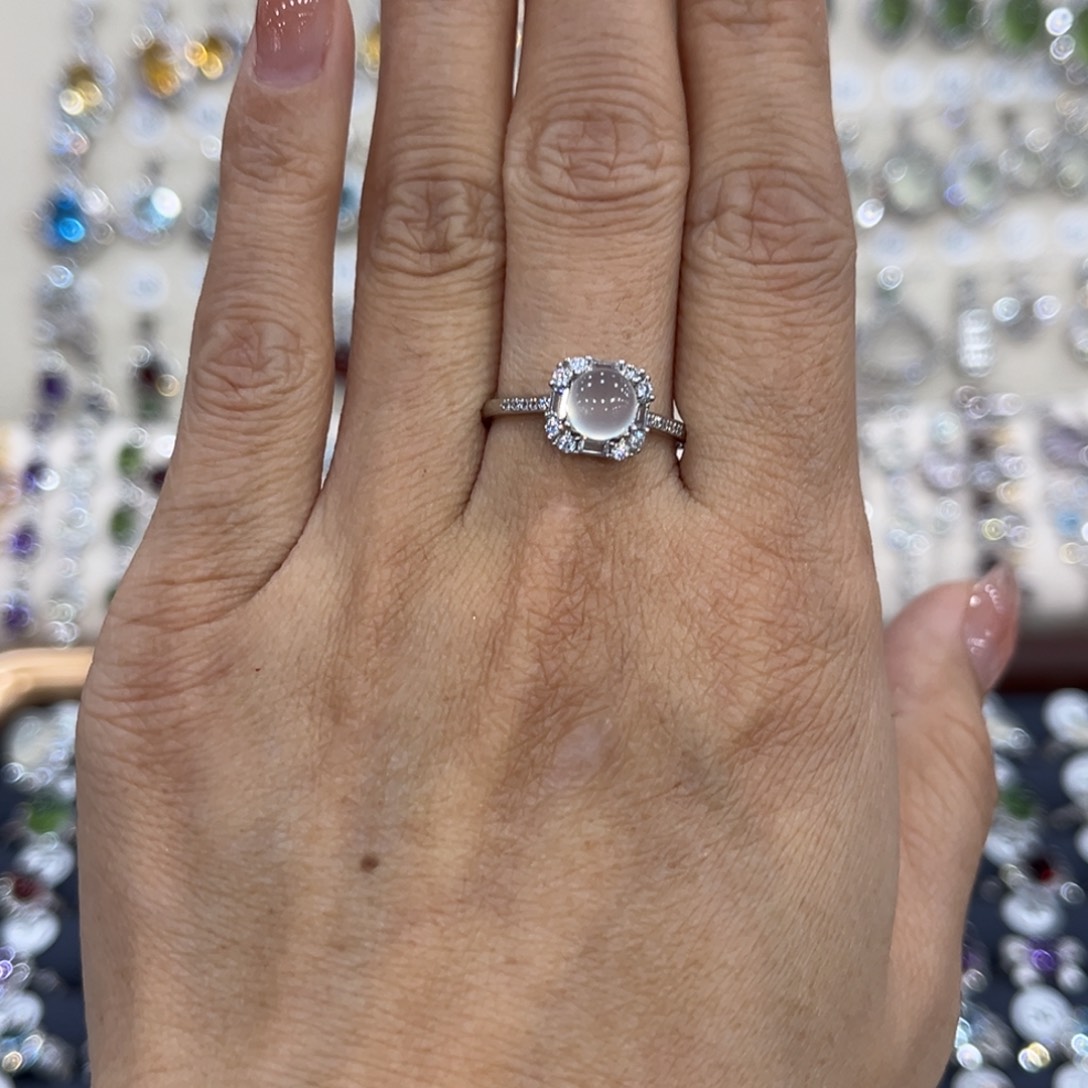 烟晶银S925镶嵌戒指