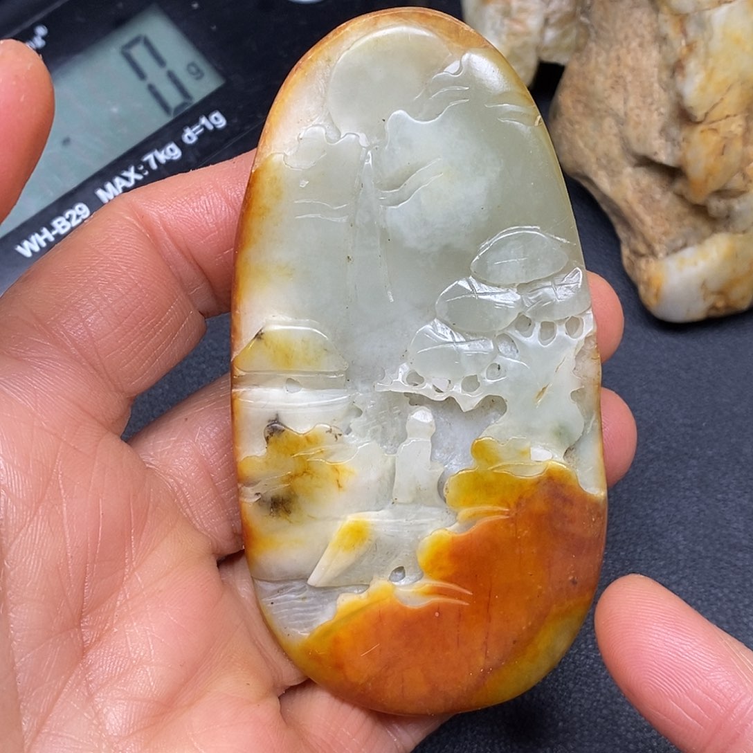 和田玉未镶嵌挂件