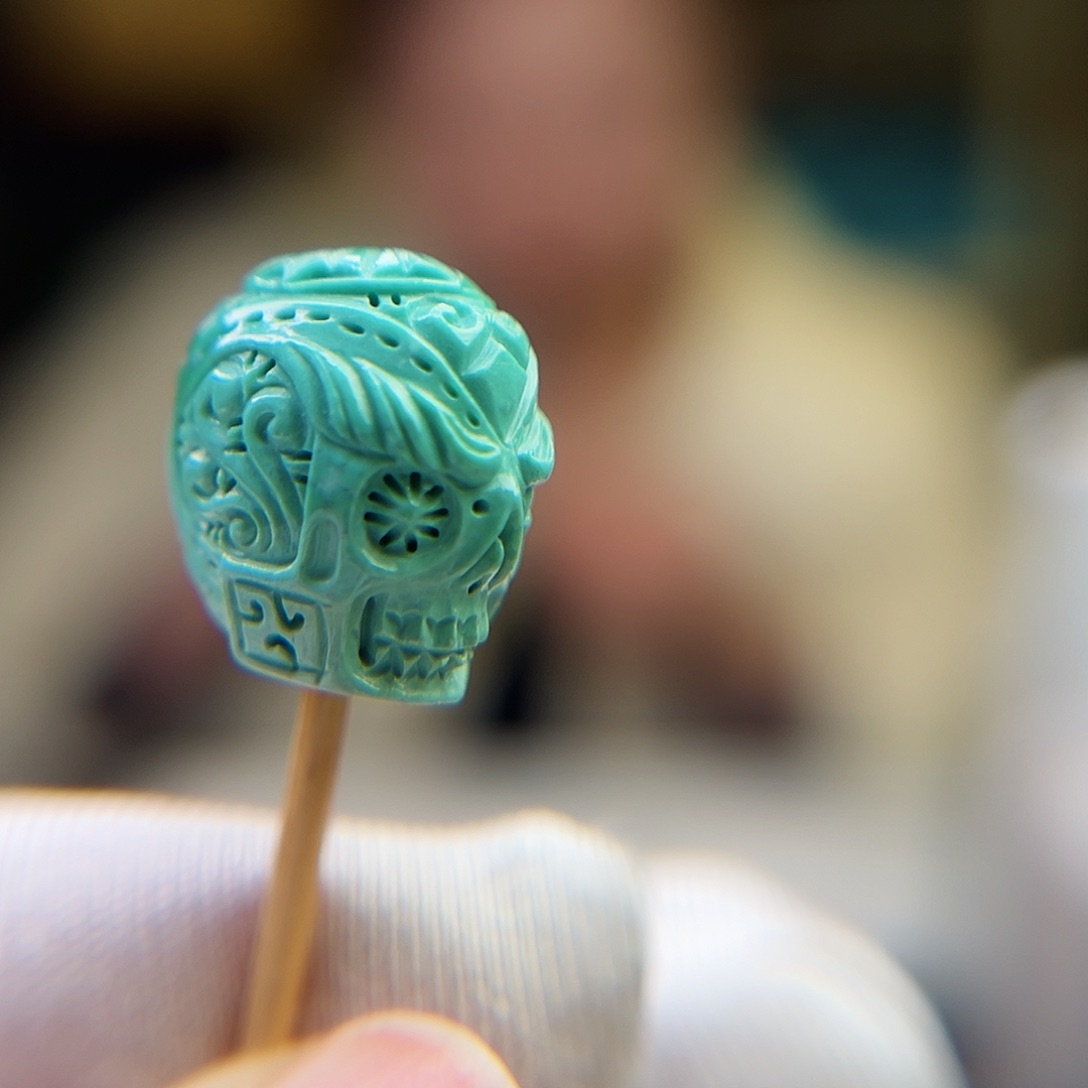 绿松石珠宝奇石未镶嵌12.3宽，高厚15➕