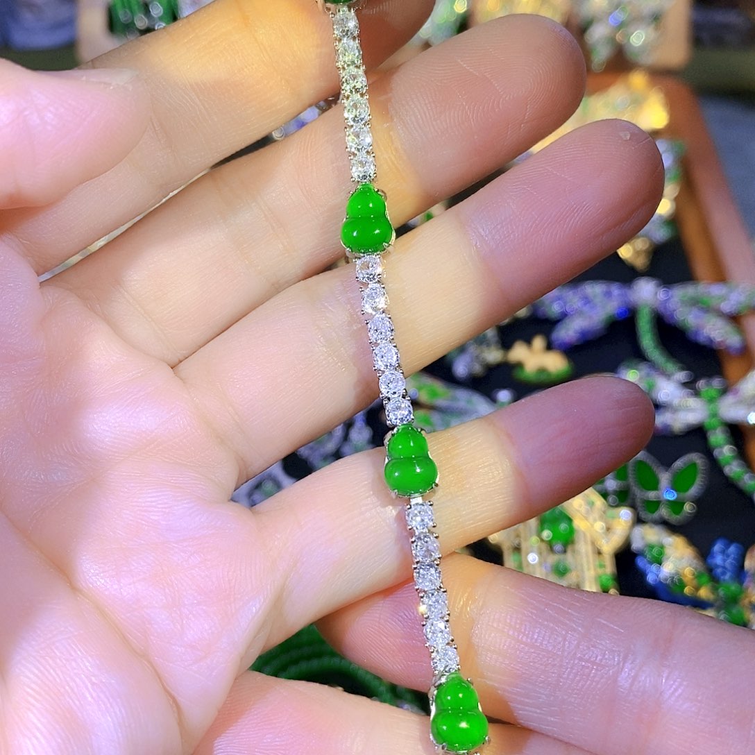 吊坠(不含链)银S925镶嵌翡翠