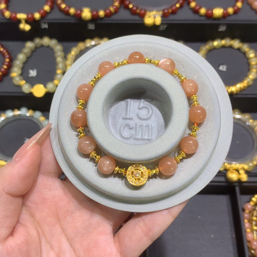 长石玉未镶嵌手链2.02满钻转运珠