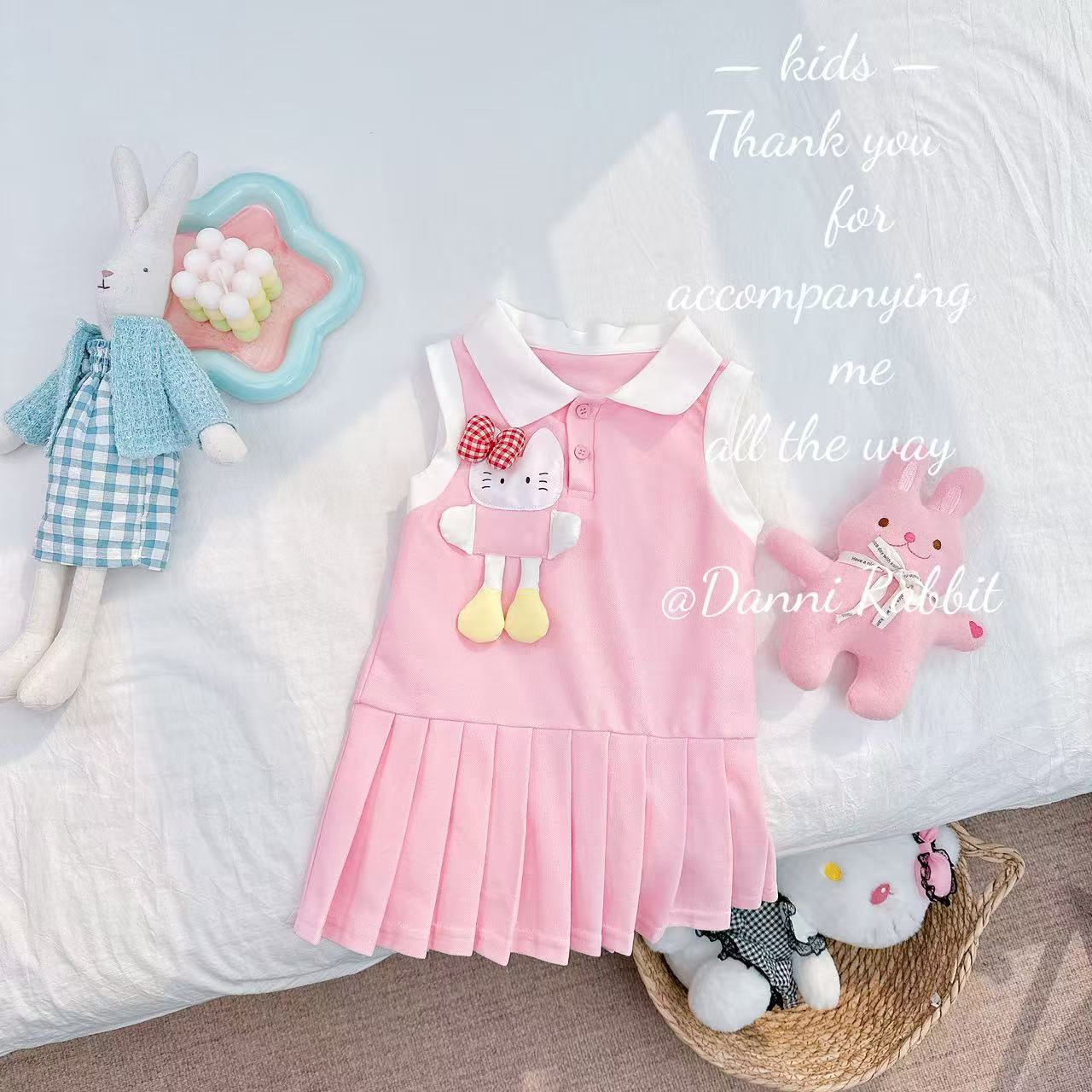 【Dannirabbit】*卡通治愈+好穿好玩+小玩偶*女童连衣裙X-7043