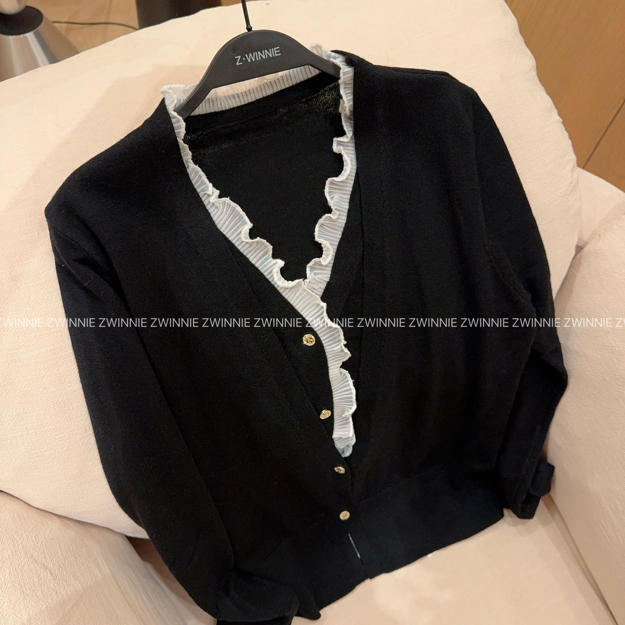 Zwinnie/詹维尼【木耳边假两件开衫】 XH-WJR202508